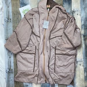 Vintage Free People Zip Up Oversized  Jacket, Waterproof, size XS, EUC